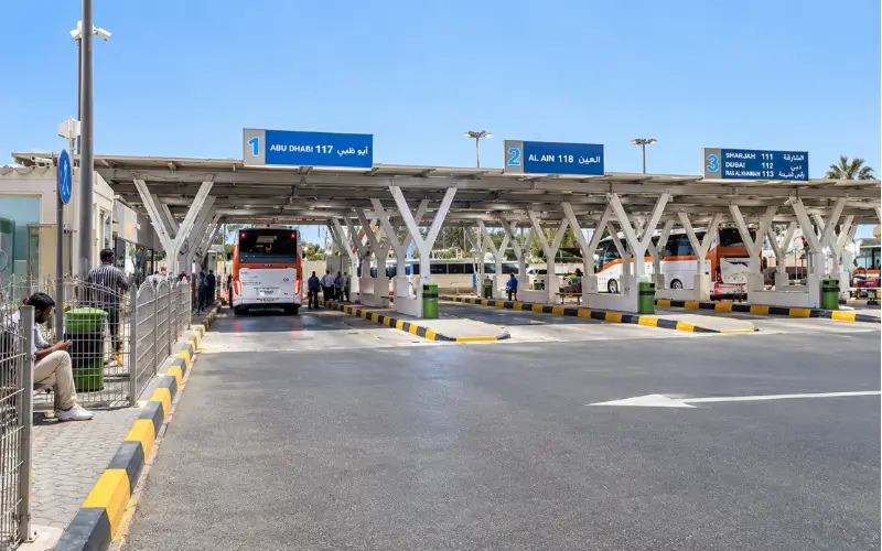 Abu Dhabi bus from Al Jubail at Al Jubail Bus Station