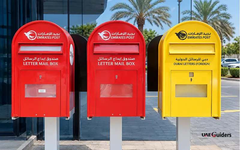 Emirates Post letter boxes in Dubai