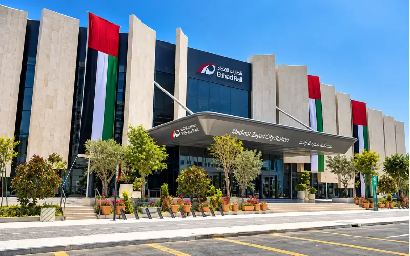 Etihad Rail Station in Mohamed Bin Zayed City