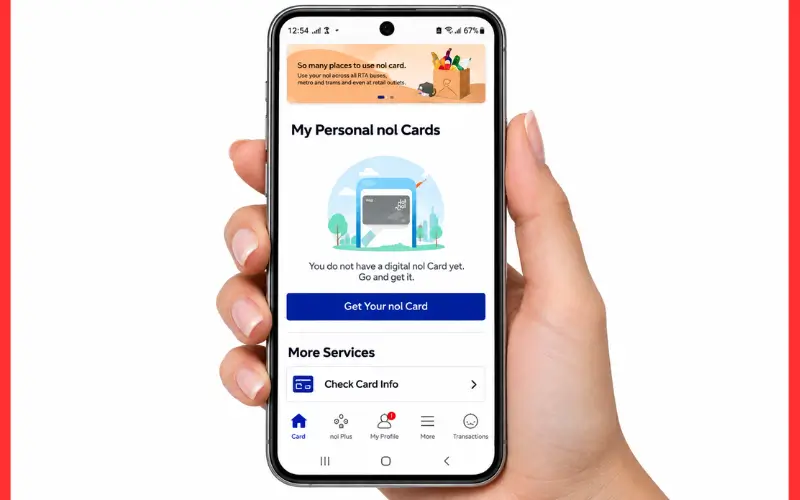 NOL Card Balance Check using the Nol Pay App on a smartphone.