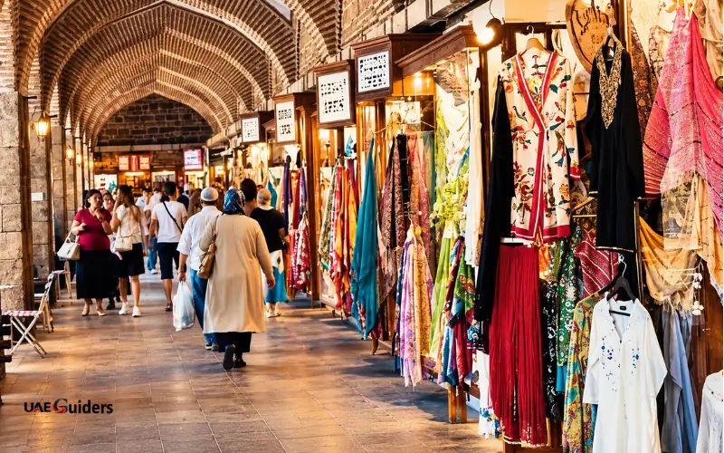 Al Ghuwair Market Sharjah traditional clothing shops and fabric stalls