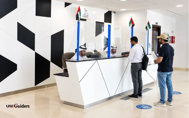 Al Aweer Immigration Office Dubai visa and residency service counter assisting visitors
