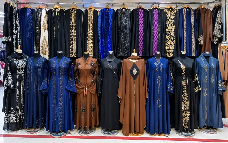 Al Ghuwair Market Sharjah abayas and embroidered traditional clothing
