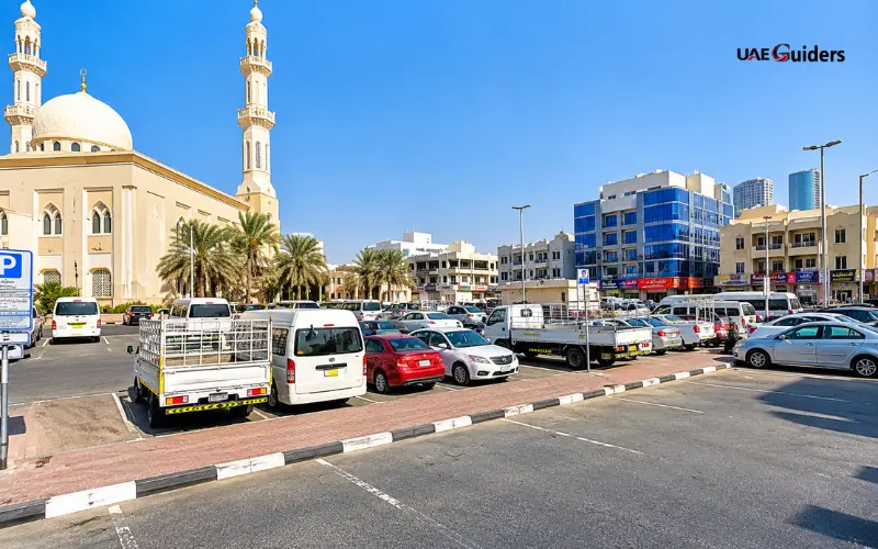 Al Satwa Bus Station nearby parking area and surrounding landmarks