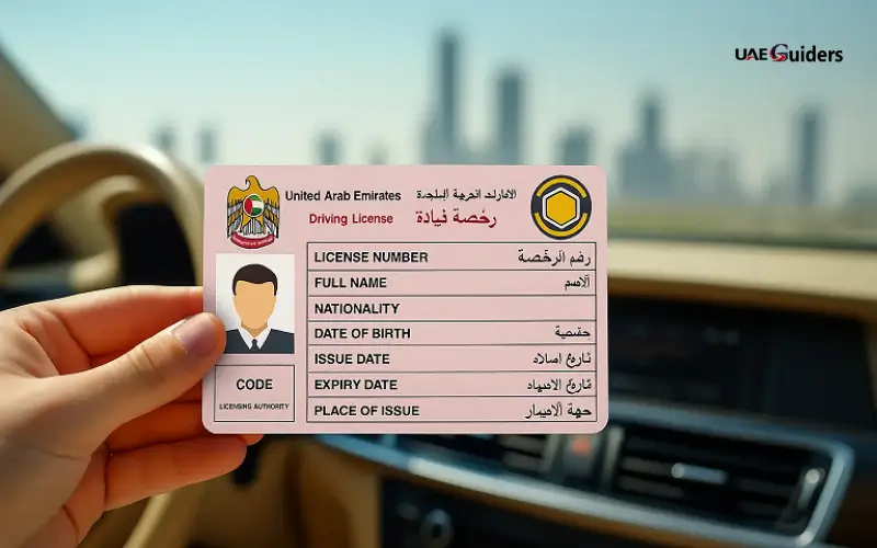 Mafraq Traffic Department driving licence card and licensing services.