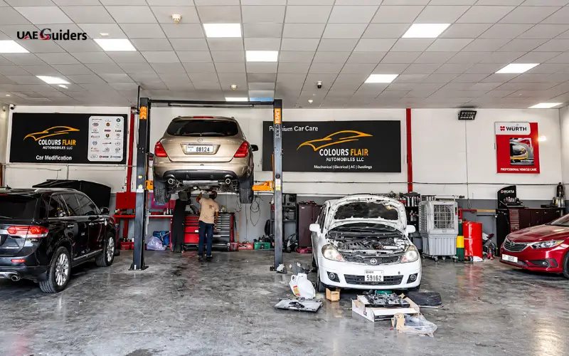 Al Quoz Industrial Area 4 automotive workshop and vehicle repair services.